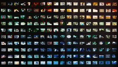 Video wall of screens digital tech